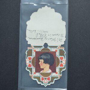 Whitney Made Vintage Die Cut Valentine Girl Portrait